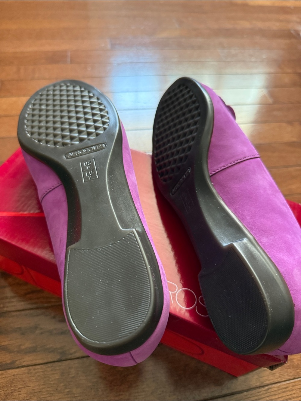 NWT Aerosoles Leather Ballet Flats Purple Suede Sz 9 - Picture 3 of 4